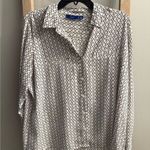 Apt. 9 Black and White Patterned Blouse